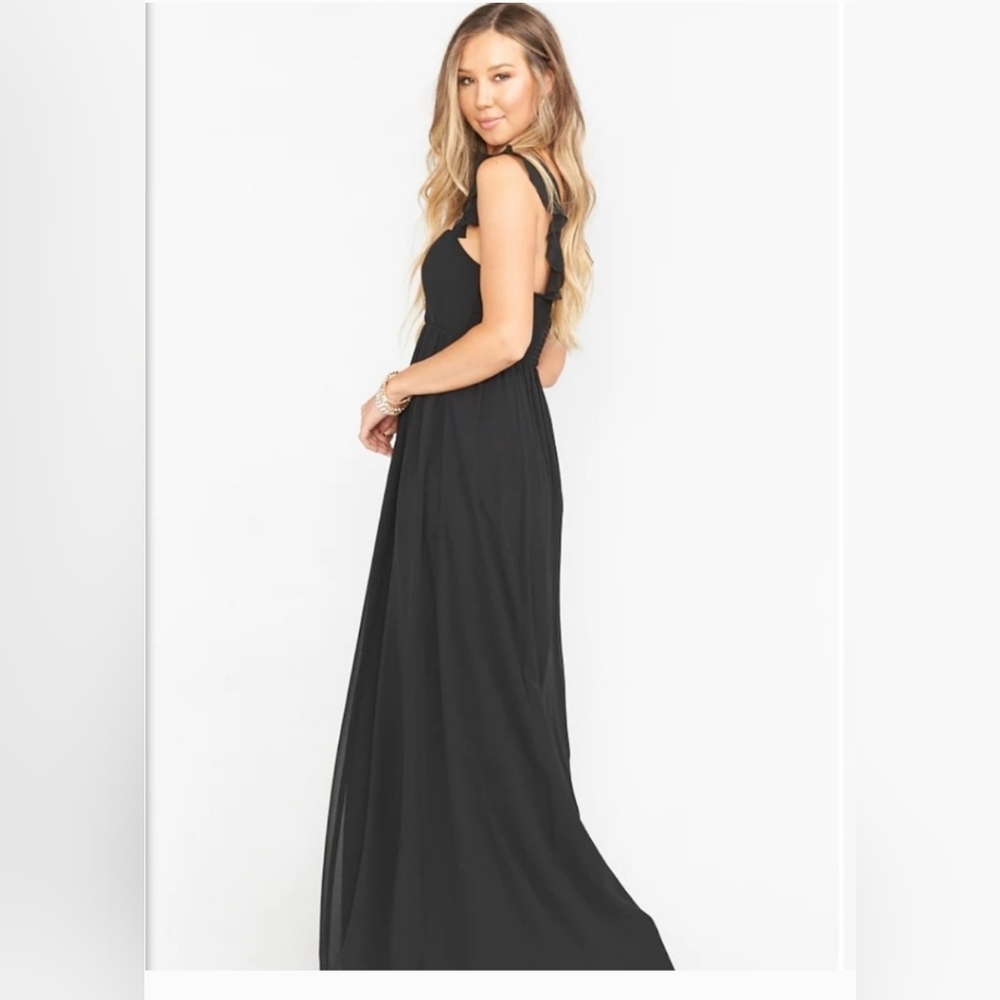 Show Me Your MuMu June Maxi Dress Black Chiffon